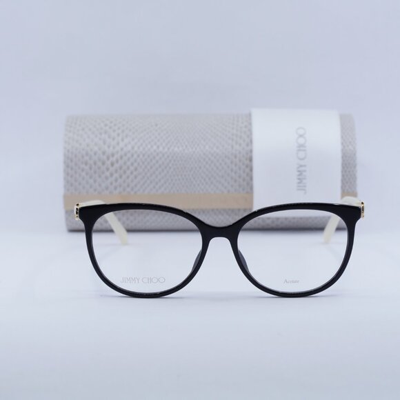 Final Price! Jimmy Choo JC309 09HT 00 Black/White Eyeglasses 53mm - Picture 3 of 12